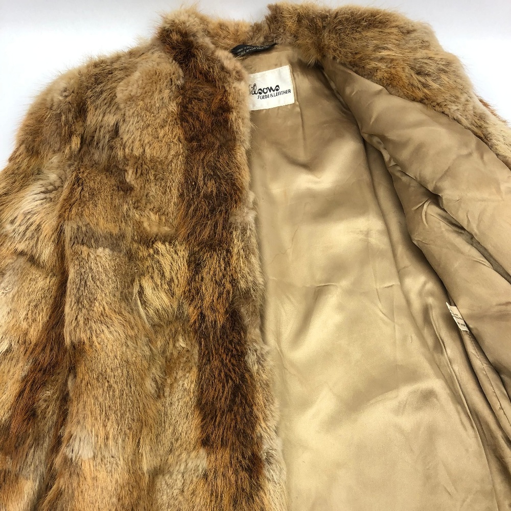 WILSONS Beaver Fur Brown Coat jacket Size S-M - Picture 7 of 8